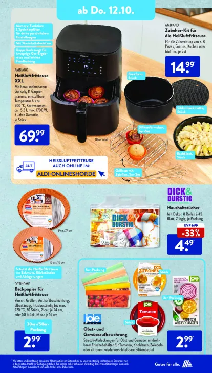 Backpapier für Heißluftfritteuse