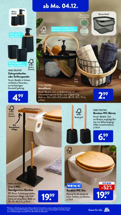 3-in-1-WC-Standgarnitur Bambus