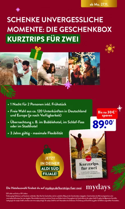 Geschenkbox Kurztrips für zwei