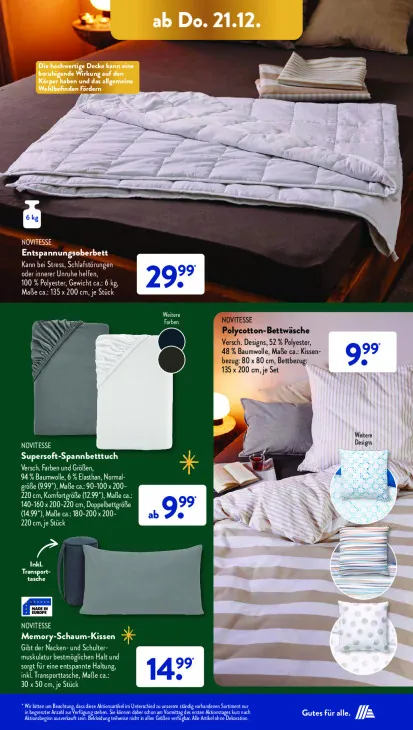 Entspannungsoberbett