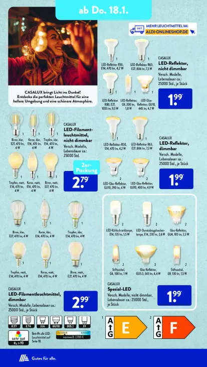 LED-Filamentleuchtmittel, dimmbar