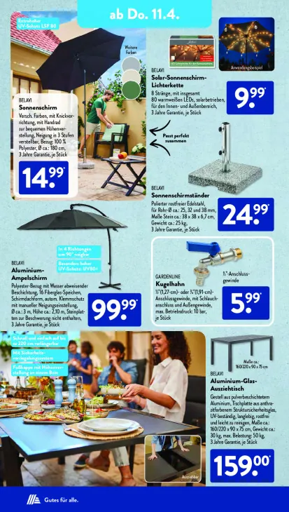 Aluminium-Ampelschirm