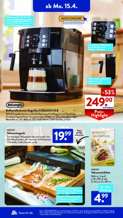 Kaffeevollautomat Magnifica S ECAM21.113.B