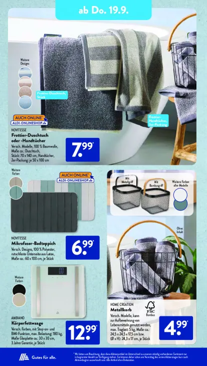 Frottier-Duschtuch oder -Handtücher