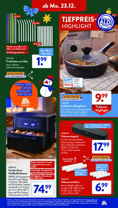 Combi-Zone-Heißluftfritteuse