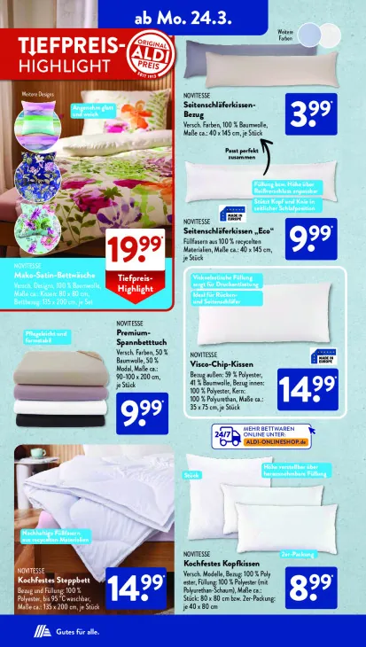 Kochfestes Kopfkissen