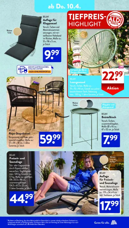 Auflage für Freizeit- und Saunaliege