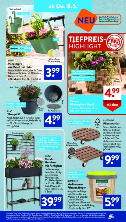 Hängetöpfe aus Metall mit Haken