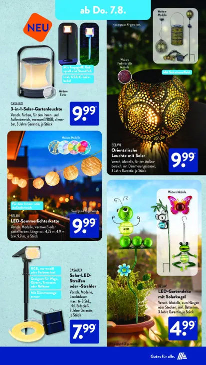 3-in-1-Solar-Gartenleuchte