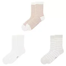 Damen Socken 3er Pack, Grau-Beige, Gr. 35/38