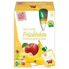 Früchtchen im Quetschbeutel 400 g, Apfel-Banane