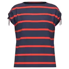 Damen Maritimes T-Shirt, Rote Streifen, M 40/42