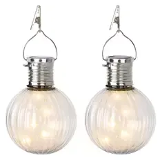 Solar LED Glühbirnen, 2er-Set, Wellen, Weiß