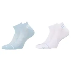 Damen-/Herren Sneaker-Sportsocken 2er-Pack, Blau/Weiß, 35/38