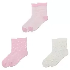 Kinder Socken 3er-Pack, Herz, 23/26