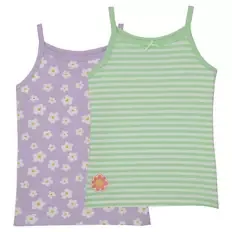 Kinder Unterwäsche 2er -Set Unterhemden, Lila/Grün, 98/104