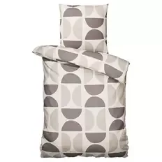 Mako Satin Bettwäsche, Beige, 135 x 200 + 80 x 80 cm