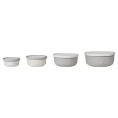 Aufbewahrungs Schüssel Set, Kurz, Grau