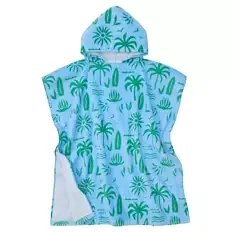 Kinder Badetuch oder Poncho, Poncho, Blau, 66 x 75cm