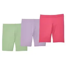 Kleinkinder Radlershorts, 3er-Pack, Grün/Lila/Rosa, 92