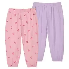 Baby Musselin Schlupfhose 2er-Pack, Rosa/Lila, 62/68