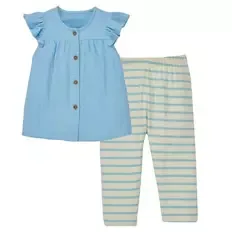 Baby Musselin Set, Babyblau, 62/68