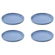 Kunststoff Geschirr Set, Teller, Blau 4er