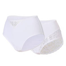 Damen Komfort-Unterwäsche, Slip 2er-Pack, Weiß, S 36/38