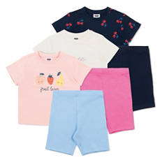 Kinder Sommer-Set, Creme/Pink, Gr. 98/104