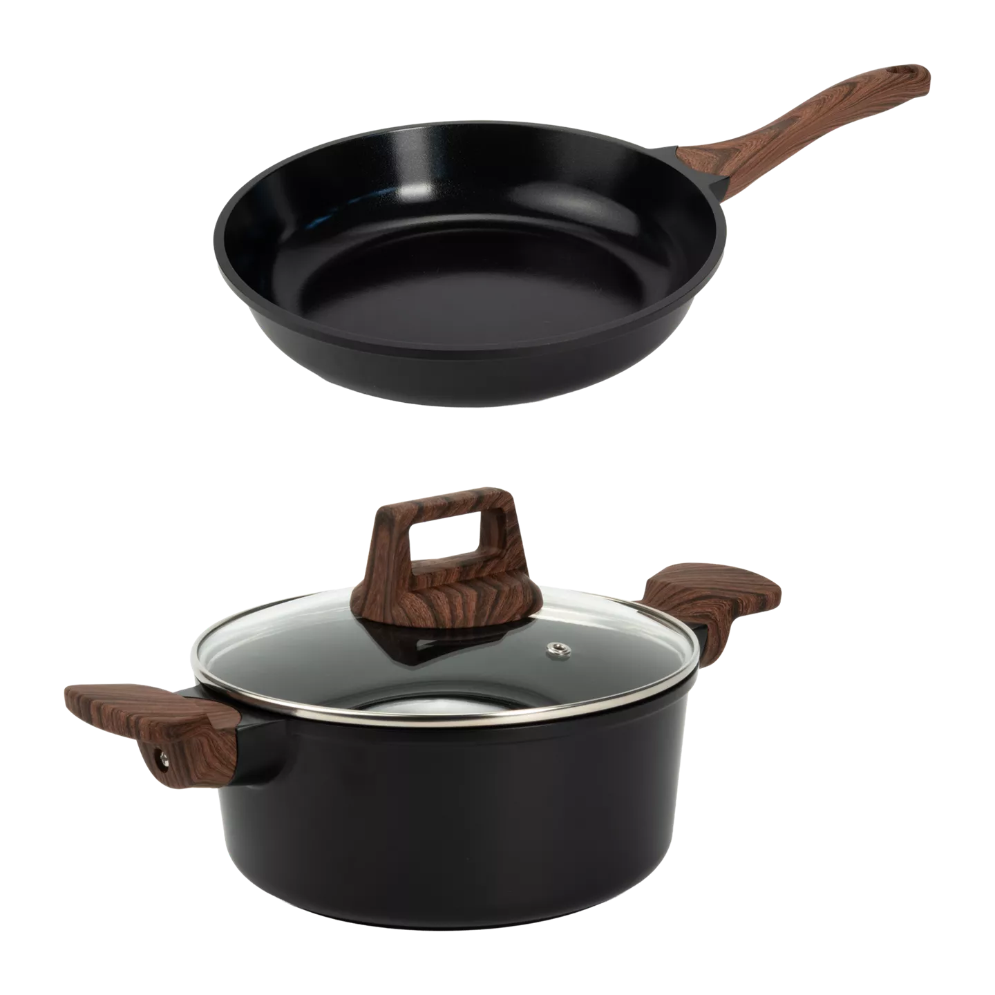 Pfanne, Ø: ca. 28 cm / Kochtopf, Ø: ca. 20 cm
