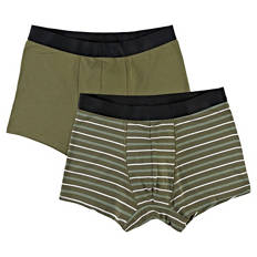 Herren Retropants 2er-Pack, Grün/Gestreift, M