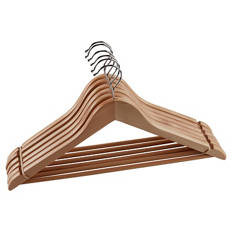 Holz-Kleiderbügel, 6er-Packung Natural