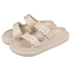 Damen oder Herren Sommerpantoletten, Beige, 37