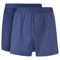 Herren Boxershorts, Blau / Blau Gestreift, M