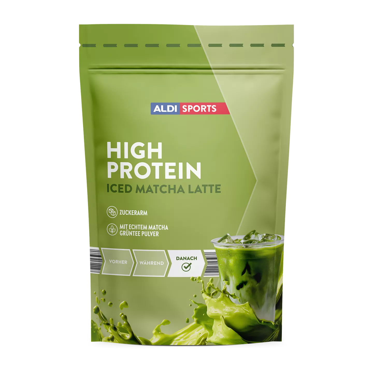 High Protein Pulver Iced Matcha Latte