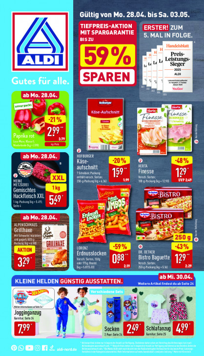 Aldi Nord Prospekt 30.04.2025