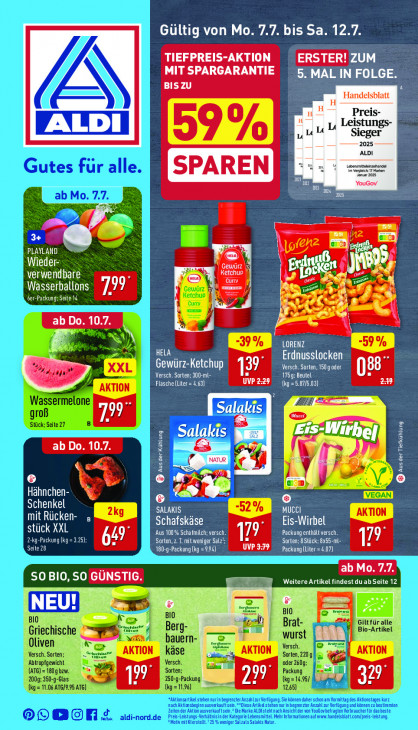 Aldi Nord Prospekt 10.07.2025