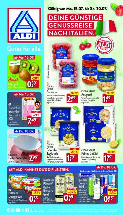 Aldi Nord Prospekt 18.07.2024