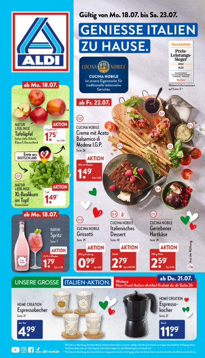 Aldi Nord Prospekt 21.07.2022