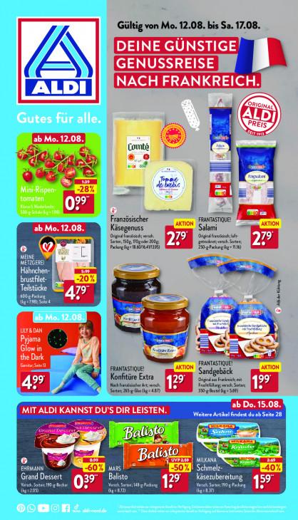 Aldi Nord Prospekt 15.08.2024