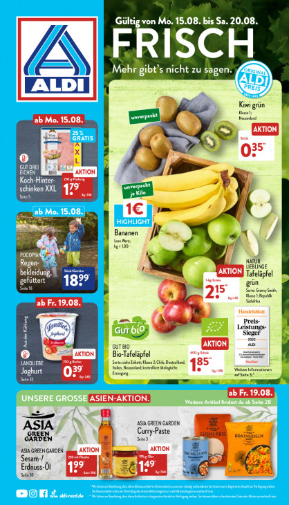 Aldi Nord Prospekt 18.08.2022