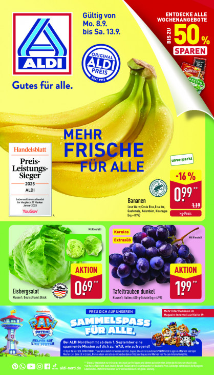 Aldi Nord Prospekt 11.09.2025