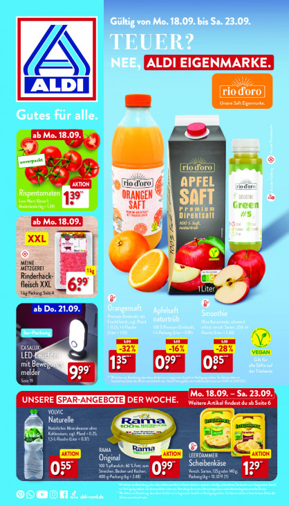 Aldi Nord Prospekt 21.09.2023