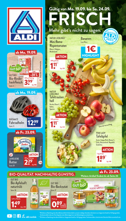 Aldi Nord Prospekt 22.09.2022