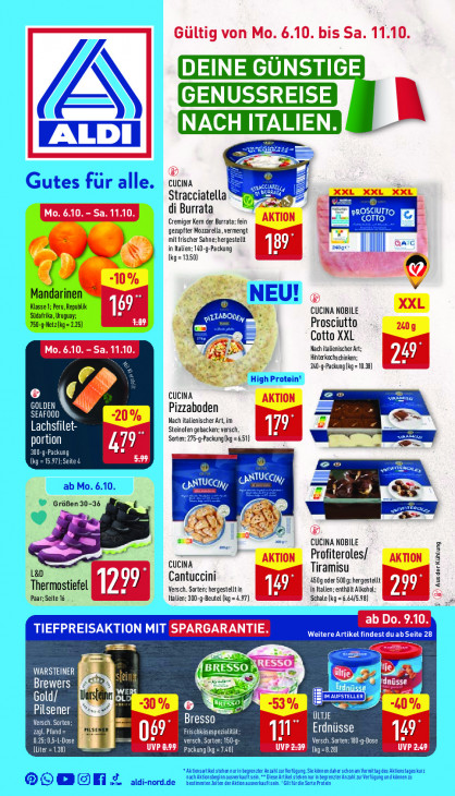 Aldi Nord Prospekt 09.10.2025